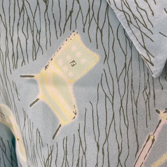 Vintage Fendi Jeans Roma Button Down Blue - Picture 5 of 11